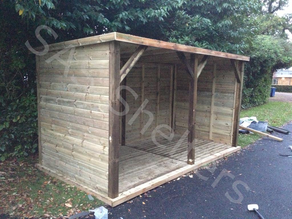 Wooden Buggy Shelters - walk In with Mono Roof | SAS Shelters