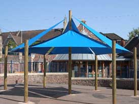 Wooden Supported Shade Sails | SAS Shelters
