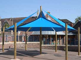 Wooden Supported Shade Sails | SAS Shelters