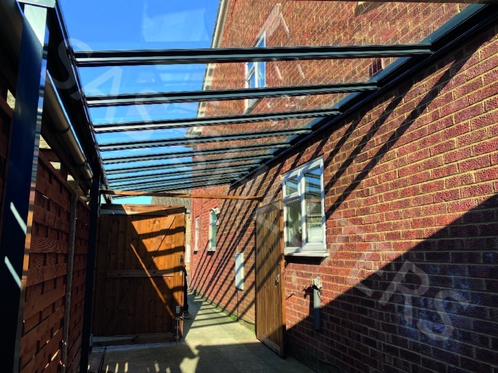 Lean-To-Carport with Glass Roof | SAS Shelters