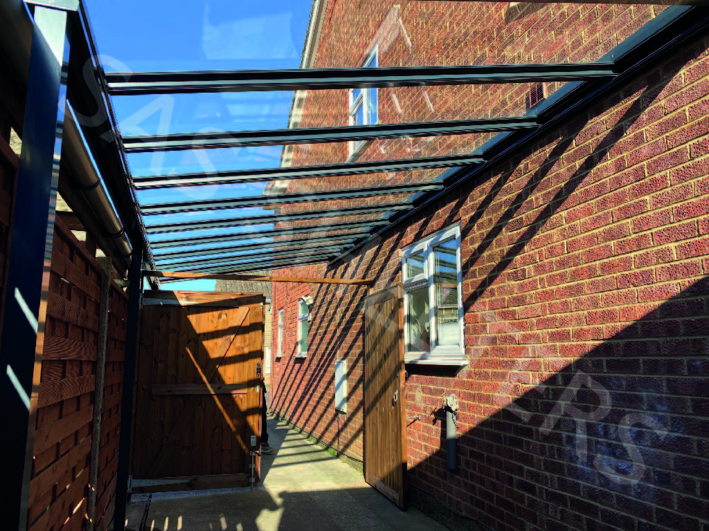 Lean-To-Carport with Glass Roof | SAS Shelters