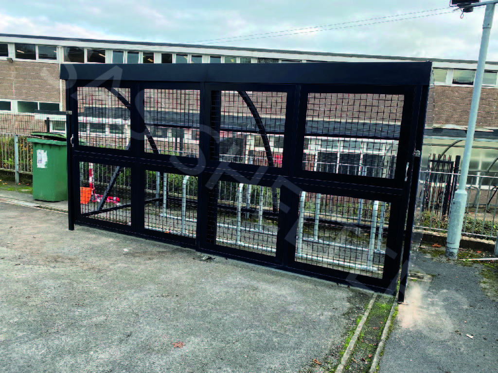 Midi Cycle Shelter with Mesh Sliding Doors | SAS Shelters